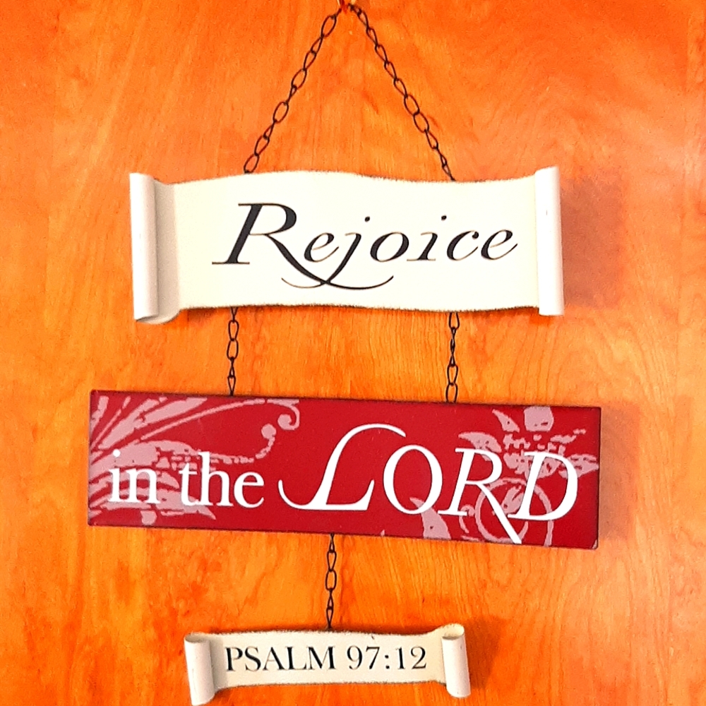 Scripture/ Thanksgiving Door/Wall Hanging-Rejoice in the Lord Psalm 97:12